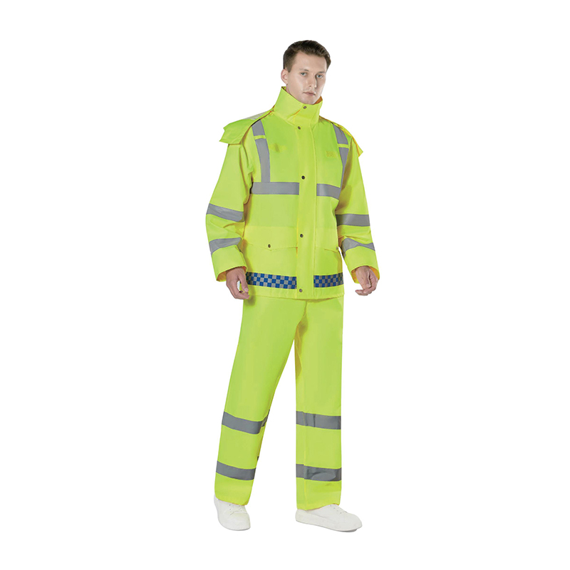 PVC -jakke regnfrakk med reflekterende linjer