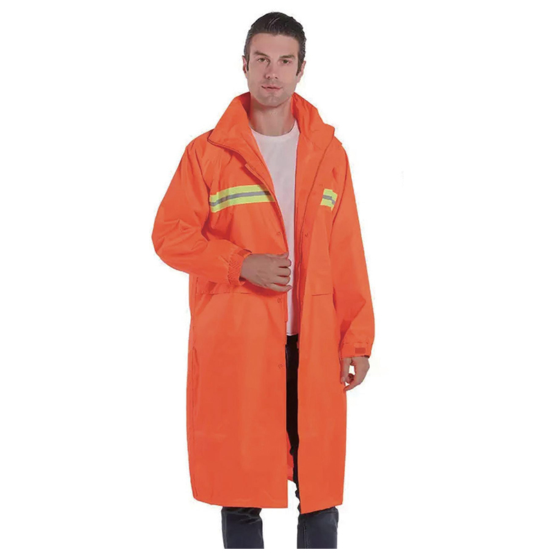 PVC regnfrakkdress med reflekterende linjer